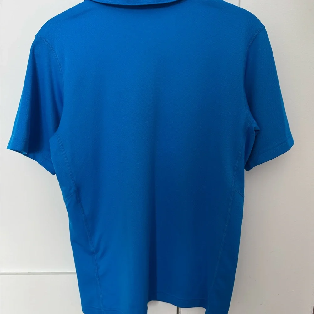 Nike Polo Shirt Blue and Orange Performance Fabric - Picture 2 of 9